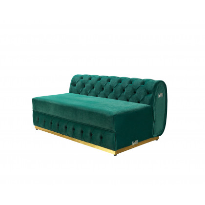 Nova Jessie Green Velvet Double Chaise 138" Sectional