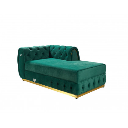 Nova Jessie Green Velvet Double Chaise 138" Sectional