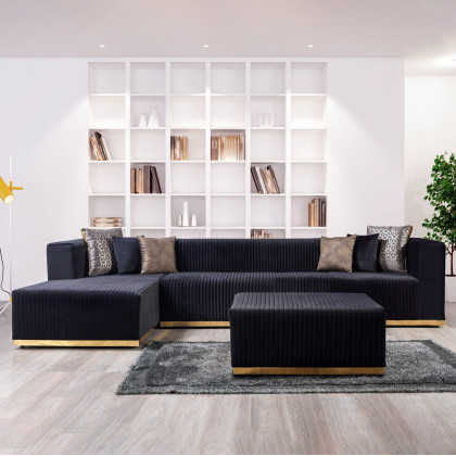 Nova - Juliana Velvet 4-Piece Sectional