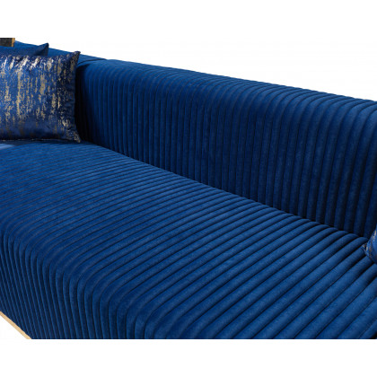 Nova Juliana Velvet 4-Piece Sectional - Blue