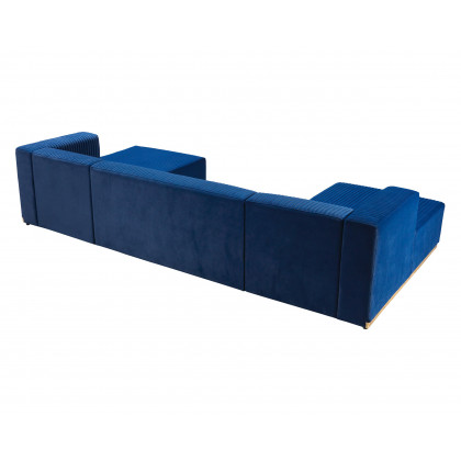 Nova Juliana Velvet 4-Piece Sectional - Blue