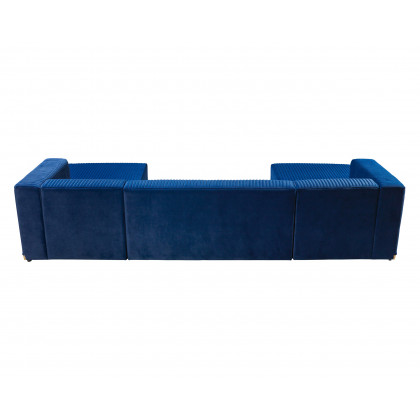 Nova Juliana Velvet 4-Piece Sectional - Blue