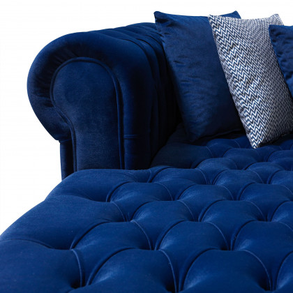Nova - Lauren Navy Velvet Double Chaise 136" Sectional