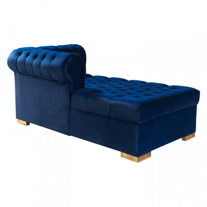 Nova - Lauren Navy Velvet Double Chaise 136" Sectional