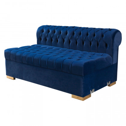 Nova - Lauren Navy Velvet Double Chaise 136" Sectional