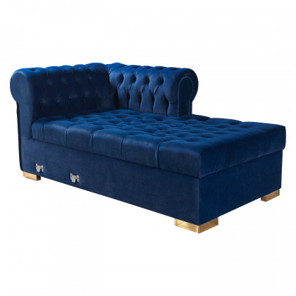Nova - Lauren Navy Velvet Double Chaise 136" Sectional