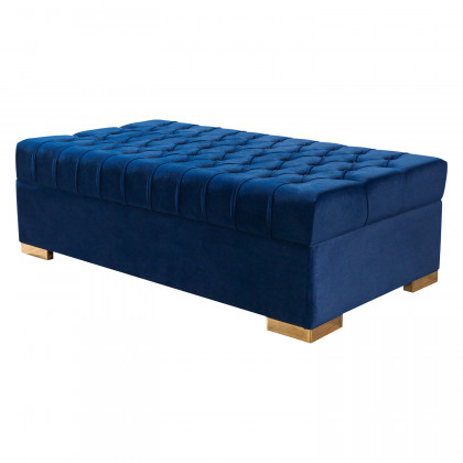 Nova - Lauren Navy Velvet Double Chaise 136" Sectional