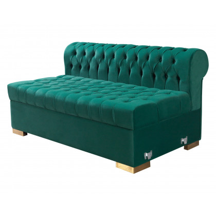 Nova Lauren Velvet Double Chaise Sectional - Green