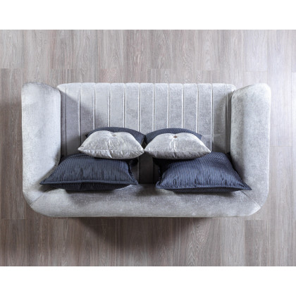 Nova Leina Velvet Sofa & Loveseat - Silver-Gray