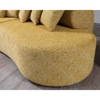 Nova Lena Mustard Boucle 3-Piece Curved 145" Sectional
