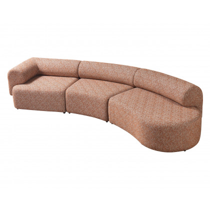 Nova Lena Orange Boucle 3-Piece Curved 145" Sectional