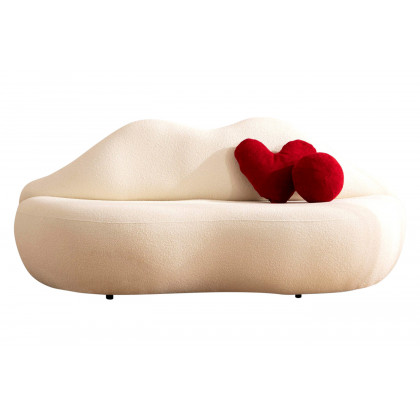 Nova Lips Boucle Loveseat - Ivory