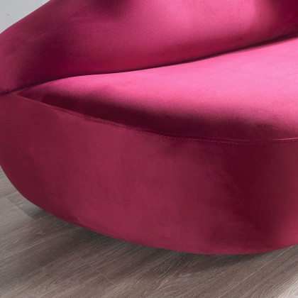 Nova - Lips Maroon Velvet Loveseat 81"