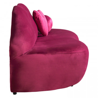 Nova - Lips Maroon Velvet Loveseat 81"