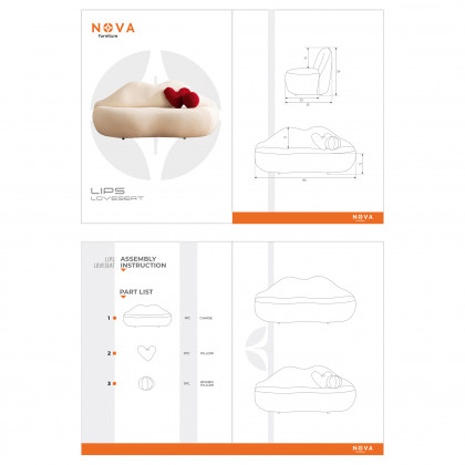 Nova - Lips Maroon Velvet Loveseat 81"
