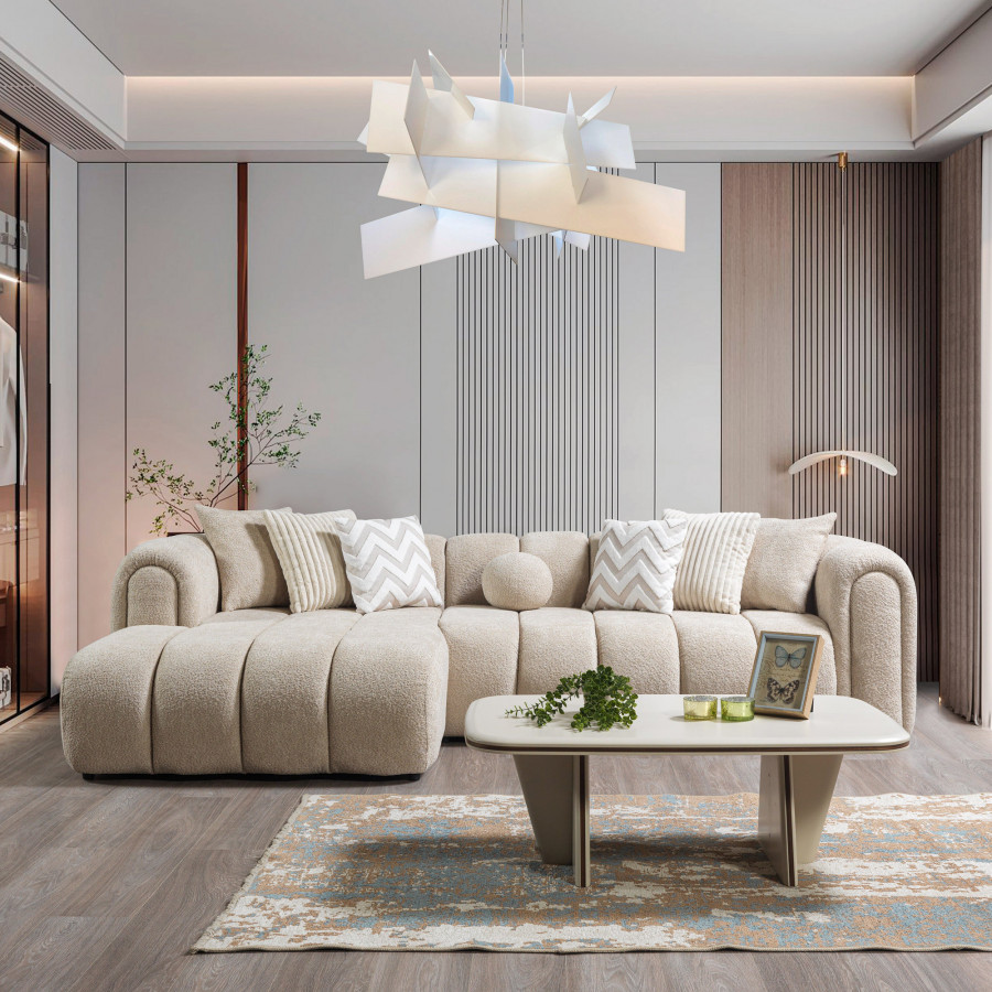 Nova - Lis Sand Boucle LAF 115" Sectional