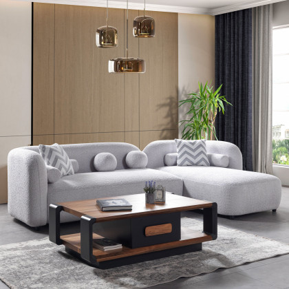 Nova - Liva Gray Boucle RAF 110" Sectional