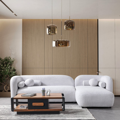 Nova - Liva Gray Boucle RAF 110" Sectional