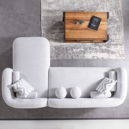 Nova - Liva Gray Boucle RAF 110" Sectional