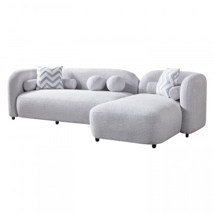 Nova - Liva Gray Boucle RAF 110" Sectional