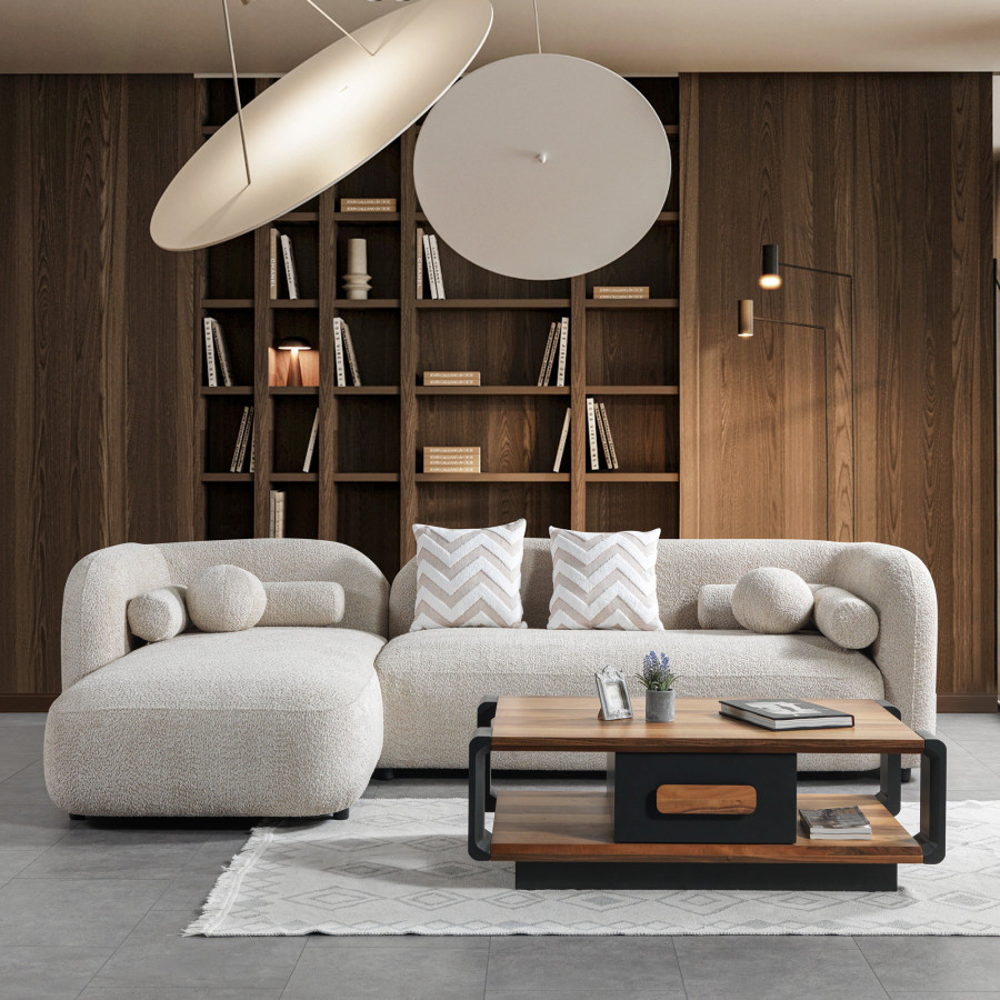 Nova - Liva Sand Boucle 110" Sectional