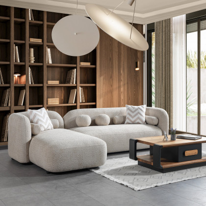 Nova Liva Sand Boucle LAF 110" Sectional
