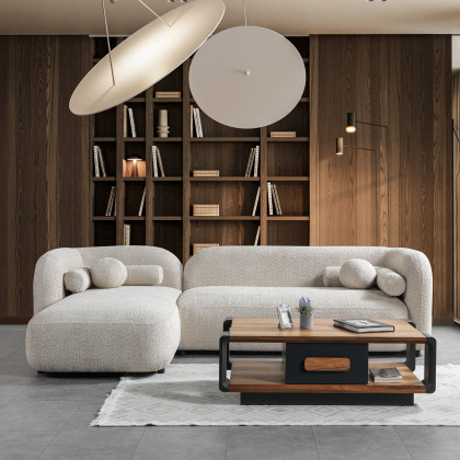 Nova Liva Sand Boucle LAF 110" Sectional