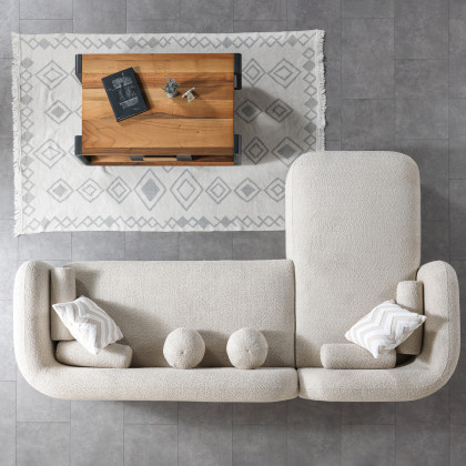Nova Liva Sand Boucle LAF 110" Sectional