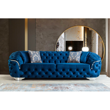 Nova Lupino Velvet Sofa & Loveseat - Blue