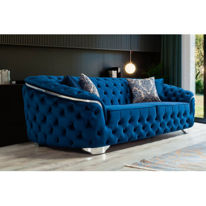 Nova Lupino Velvet Sofa & Loveseat - Blue