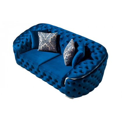 Nova Lupino Velvet Sofa & Loveseat - Blue