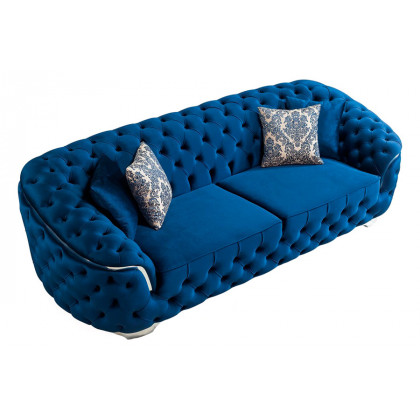 Nova Lupino Velvet Sofa & Loveseat - Blue