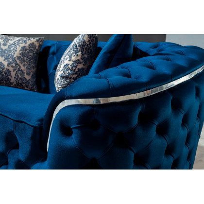 Nova Lupino Velvet Sofa & Loveseat - Blue