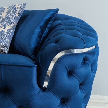 Nova Lupino Velvet Sofa & Loveseat - Blue