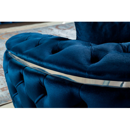 Nova Lupino Velvet Sofa & Loveseat - Blue