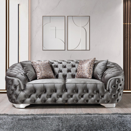 Nova - Lupino Gray Velvet Sofa 95" & Loveseat 82"