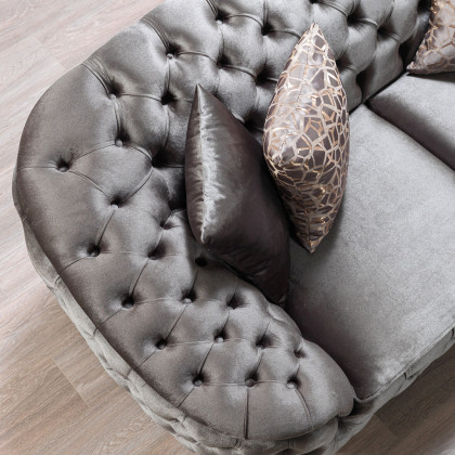 Nova - Lupino Gray Velvet Sofa 95" & Loveseat 82"