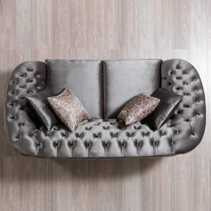 Nova - Lupino Gray Velvet Sofa 95" & Loveseat 82"