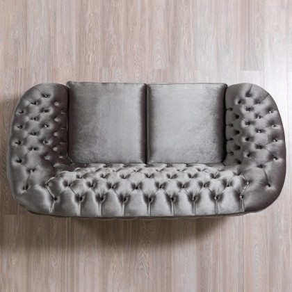 Nova - Lupino Gray Velvet Sofa 95" & Loveseat 82"
