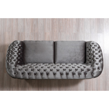 Nova - Lupino Gray Velvet Sofa 95" & Loveseat 82"