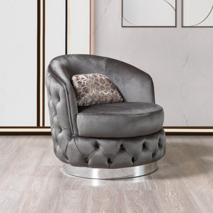 Nova - Lupino Gray Velvet Sofa 95" & Loveseat 82"