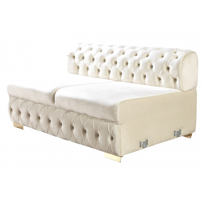 Nova - Matilda Velvet Double Chaise Sectional in Ivory