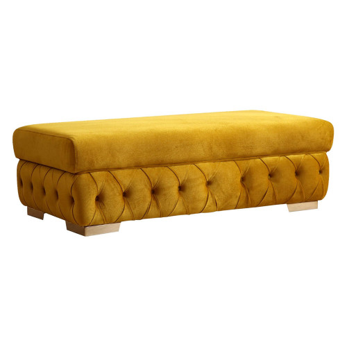 Nova - Matilda Velvet Rectangle Ottoman in Mustard