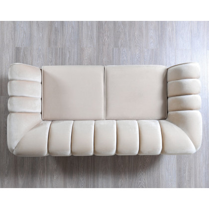Nova Merida Ivory Velvet Sofa 92" & Loveseat 72"