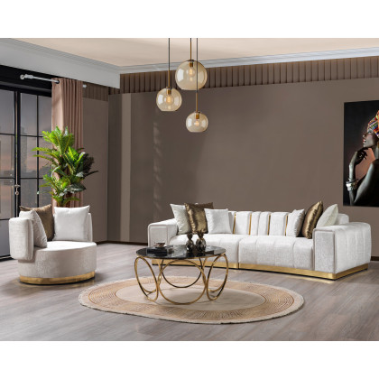 Nova Michelle Velvet Chair - Ivory