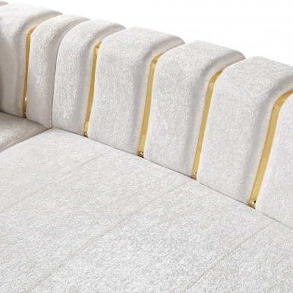 Nova Michelle Ivory Velvet 3-Piece Curved 165" Sectional