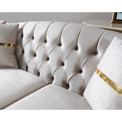 Nova - Milena Velvet Sofa & Loveseat in Ivory