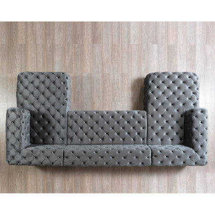 Nova Neva Gray Velvet Double Chaise 138" Sectional