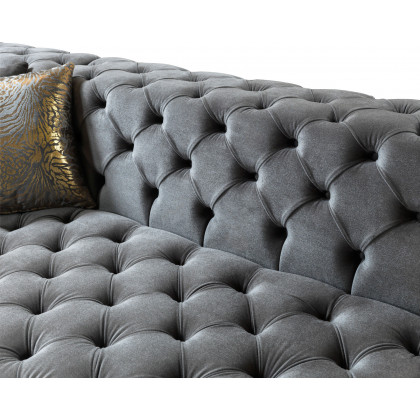 Nova Neva Gray Velvet Double Chaise 138" Sectional