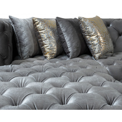 Nova Neva Gray Velvet Double Chaise 138" Sectional